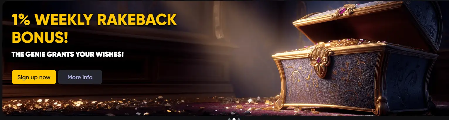 Caswino Casino 1% Weekly Rakeback Bonus Australia